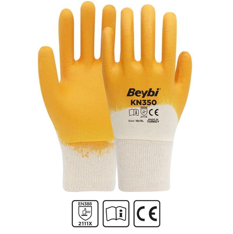 Beybi KN350 Pamuk Nitril İş Eldiveni 12'li