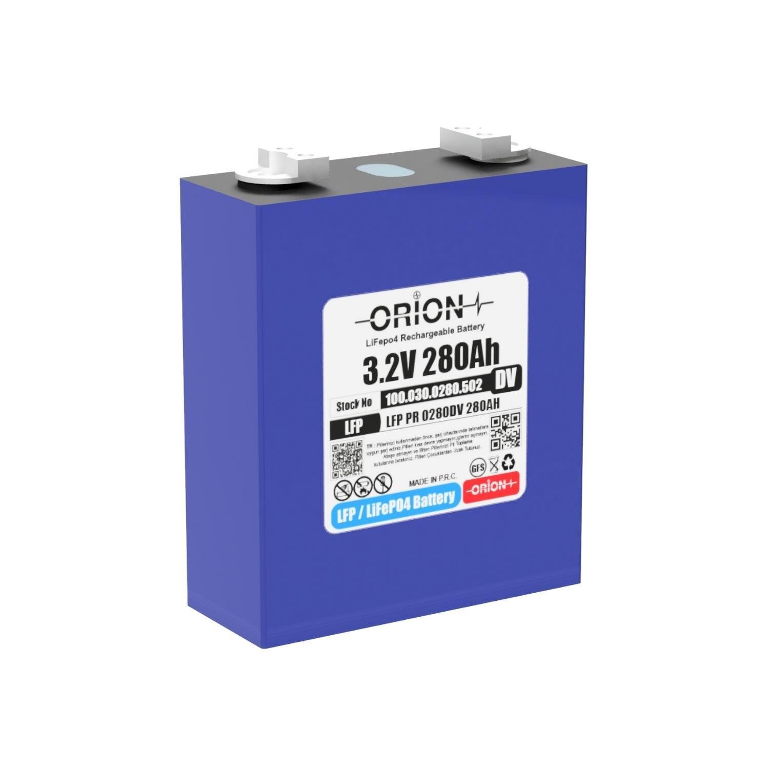 Orion 280DV 3.2V 280Ah 1C LiFePO4 Prizmatik Pil