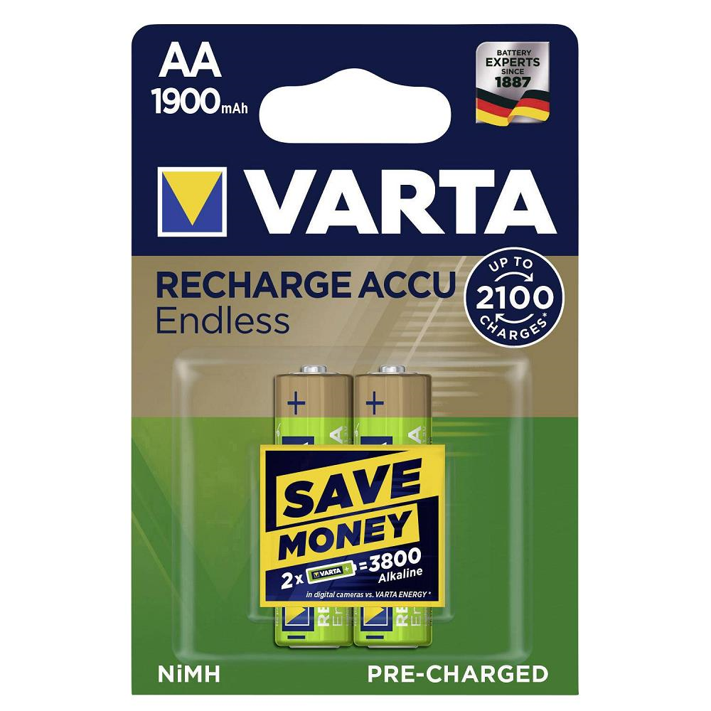 Varta 56676 Endless 1900mAh AA Şarj Edilebilir Kalem Pil 2'li Paket