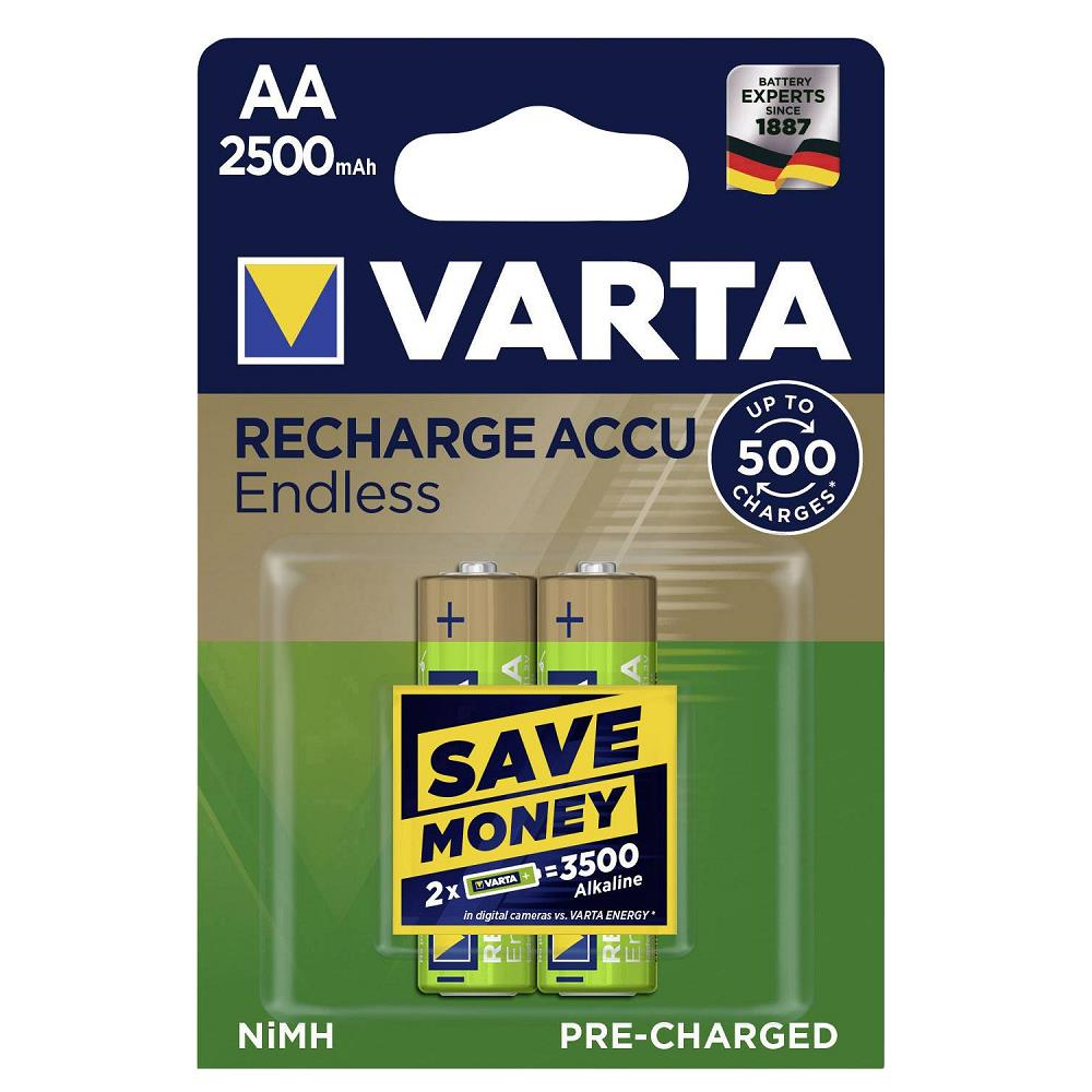 Varta 56686 Endless 2500mAh AA Şarj Edilebilir Kalem Pil 2'li Paket