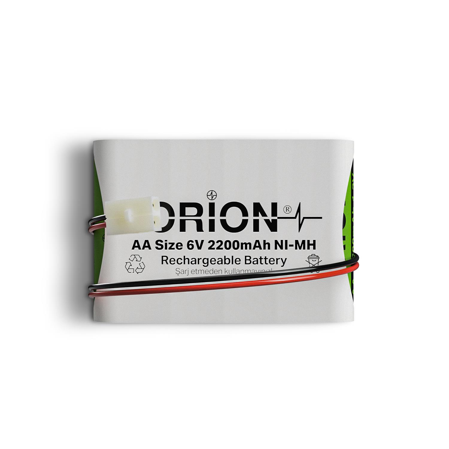 Orion AA 6V 2200mAh Kablo Ve Tamiya Soketli Şarjlı Pil