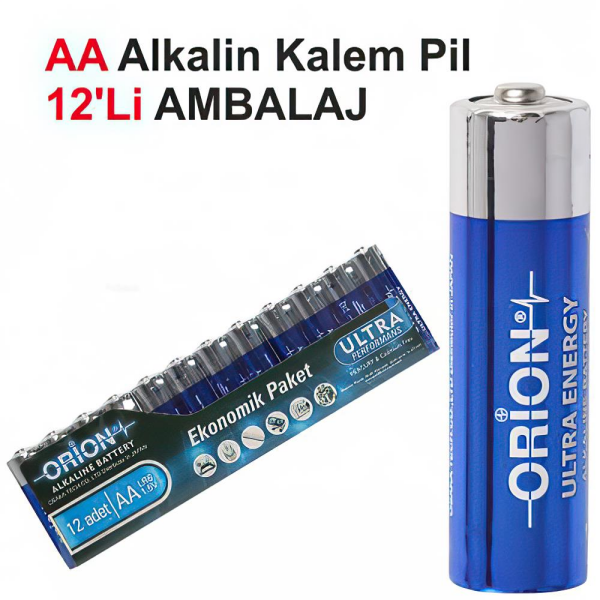 Orion AA 1.5V Alkalin 12'li Paket Pil