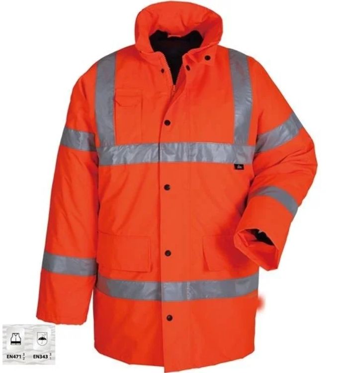 Vizwell VWJK01 300 D Oxford Reflektörlü İçi Kapitoneli Parka Turuncu - 2XL