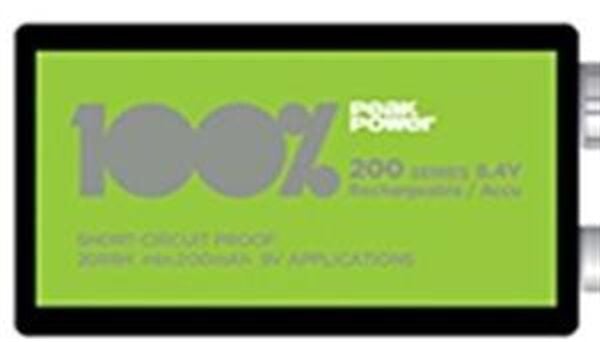 PeakPower 9V 200mAh Şarj Edilebililr Pil