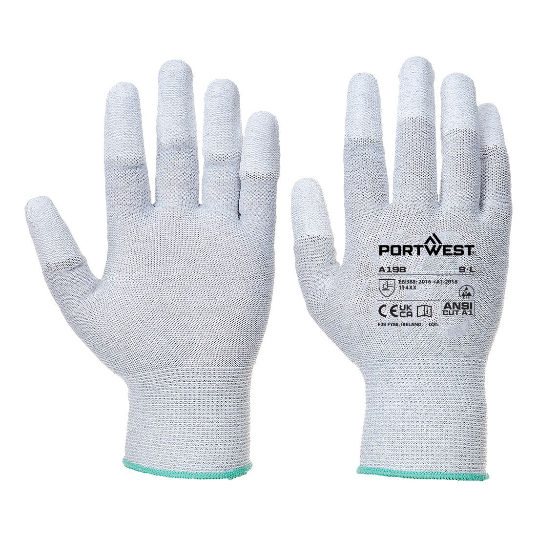 Portwest A198 Antistatik Parmak Ucu PU Eldiven 12 li