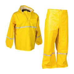 Reflektörlü Balıkçı Alt-Üst Takım Yağmurluk M - Sarı