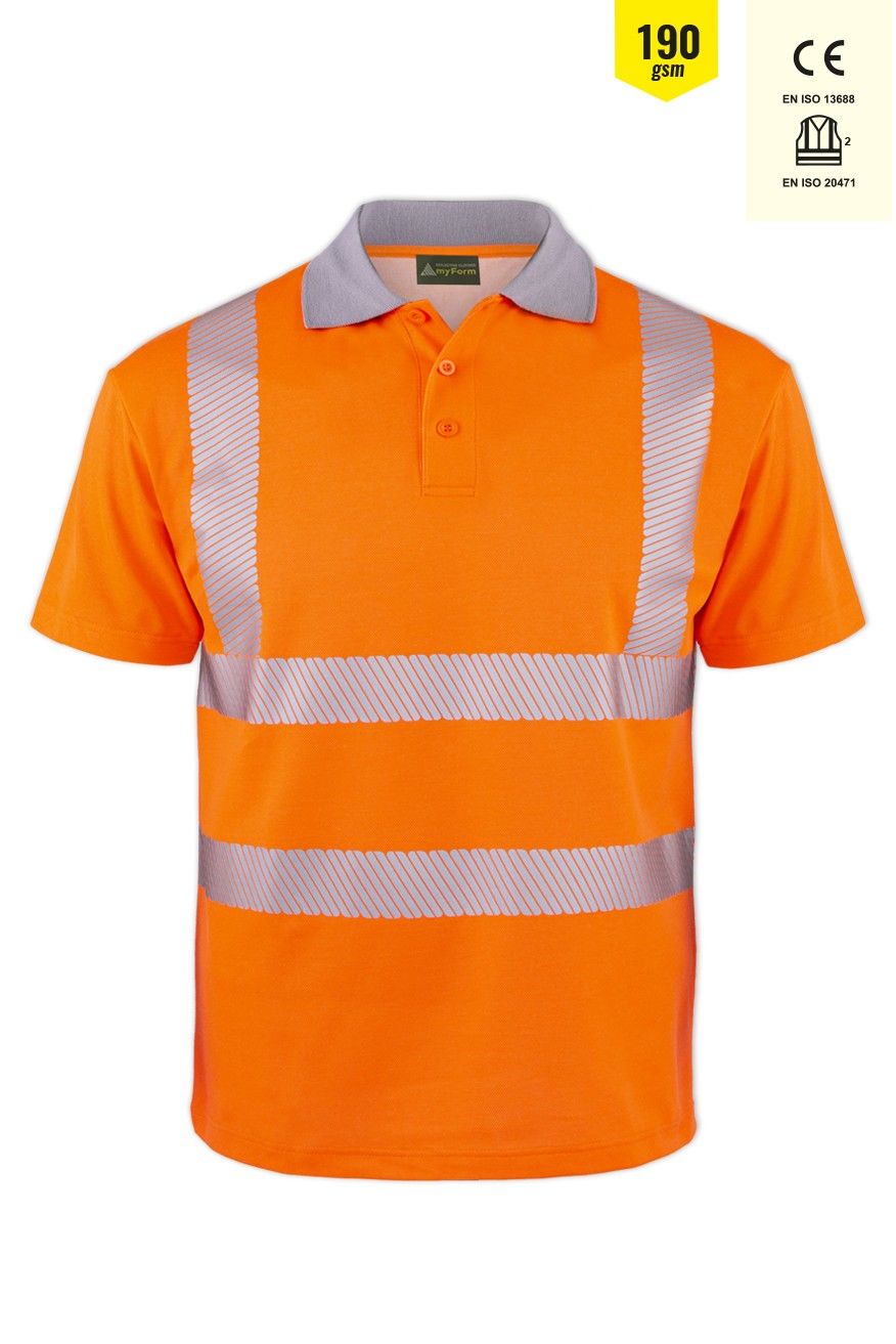 Olympus Yüksek Görünürlüklü Polo Yaka Tshirt Turuncu - 3XL