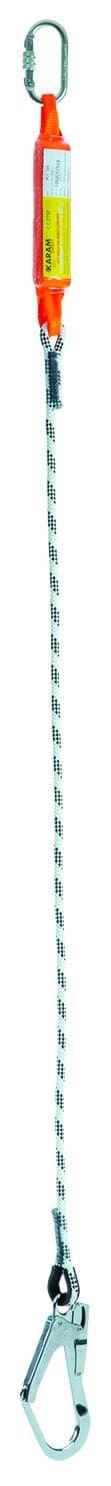 Karam KA388 Şok Emici Tek İpli Statik Halatlı Büyük Kancalı Karabinalı Lanyard