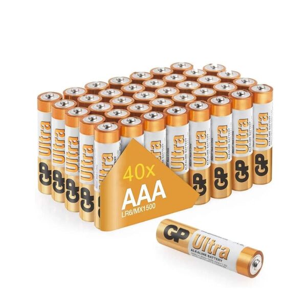 GP Ultra Alkalin AAA İnce Kalem Pil 40'lı Pvc Paket