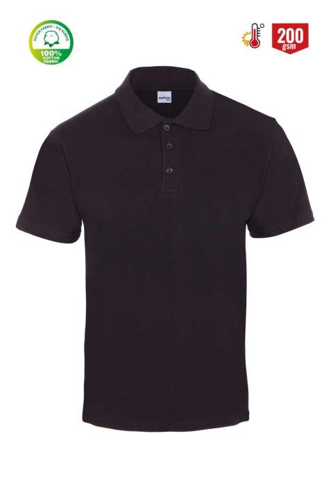 Polo Yaka Tişört Siyah - XL
