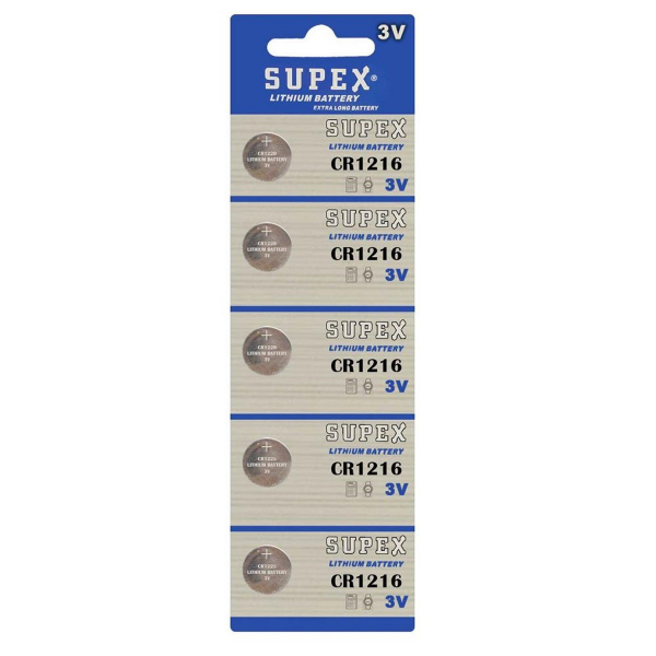 Supex CR1216 3V Lityum Pil 5'li Paket