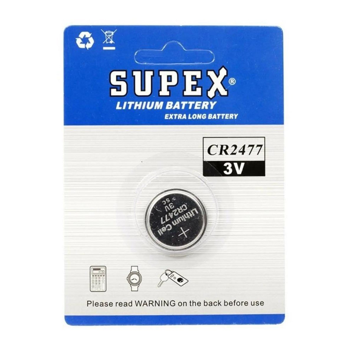 Supex CR2477 3V Lityum Pil