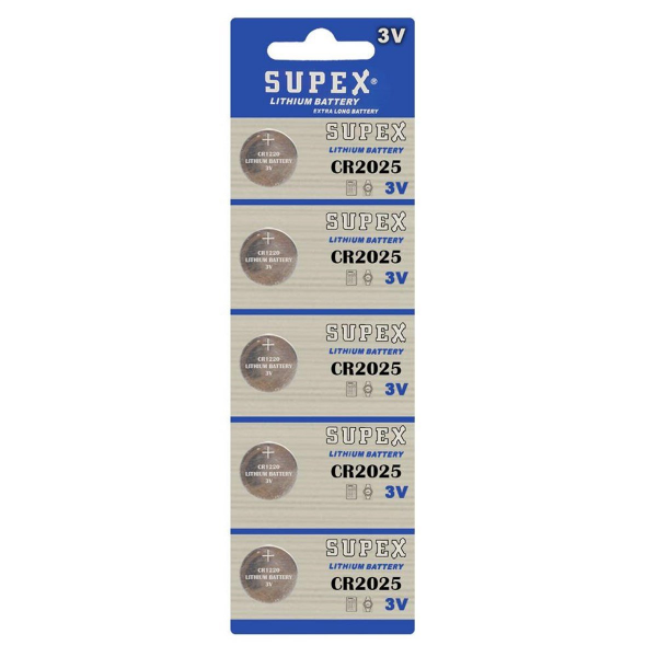 Supex CR2025 3V Lityum Pil 5'li Paket