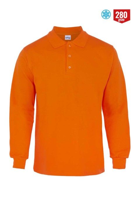 Polo Yaka Sweatshirt Turuncu - S