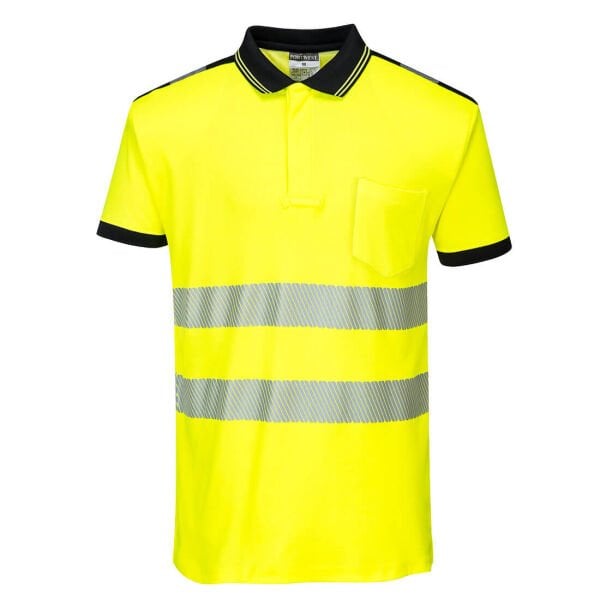 Portwest T180 PW3 Hi-Vis Cotton Comfort Polo Tshirt 2XL - Sarı