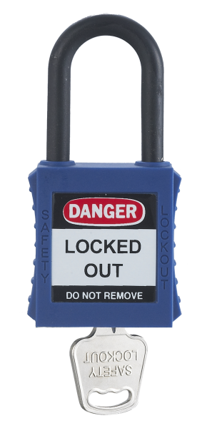 Locksan 38mm Yalıtkan Kelepçe Güvenli Asma Kilit - Mavi