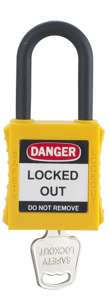 Locksan 38mm Yalıtkan Kelepçe Güvenli Asma Kilit - Sarı