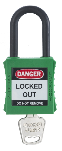 Locksan 38mm Yalıtkan Kelepçe Güvenli Asma Kilit - Yeşil