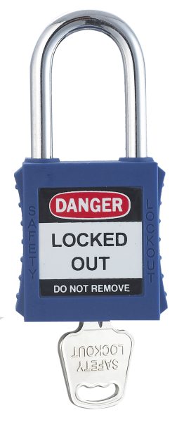 Locksan 38mm Çelik Çene Emniyet Asma Kilit -Mavi