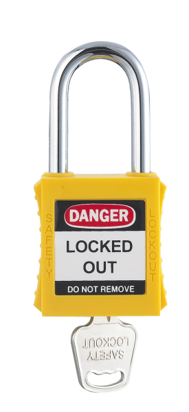 Locksan 38mm Çelik Çene Emniyet Asma Kilit -Sarı