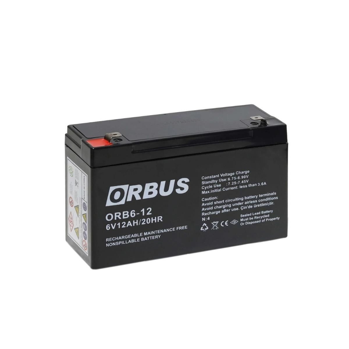 ORBUS KURU AKÜ 6V 12,0AH