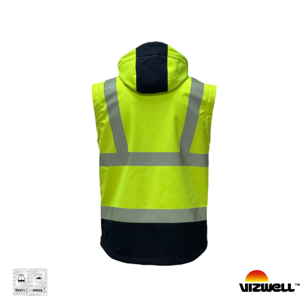 Vızwell VWJK521 Yüksek Görünümlü Rİpstop Softshell Kollar Çıkmalı Mont