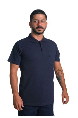 Polo Yaka Openend Tshirt Lacivert - M