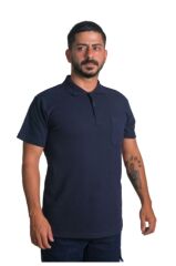 Polo Yaka Openend Tshirt Lacivert - M