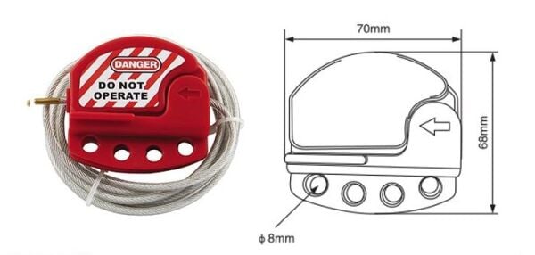 Locksan Endüstriyel Güvenlik Çelik Yalıtım Kablo Kilitleme Ekipmanı 4mm
