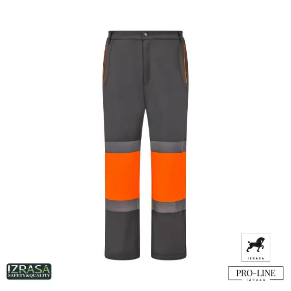 Izrasa Softshell Dizler Oxford Reflektörlü Gri Pantolon Gri-Turuncu - M