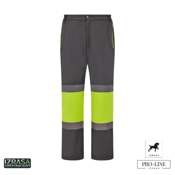 Izrasa Softshell Dizler Oxford Reflektörlü Gri Pantolon Gri-Yeşil - L