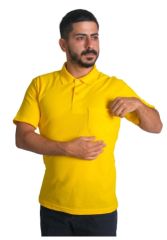 Polo Yaka Openend Tshirt Sarı - L