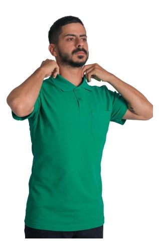 Polo Yaka Openend Tshirt Yeşil - L