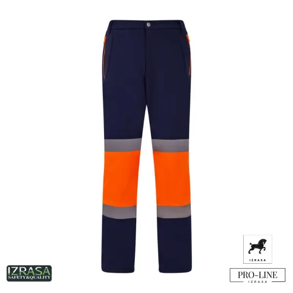 Izrasa Softshell Dizler Oxford Reflektörlü Lacivert Pantolon XL - Lacivert-Turuncu