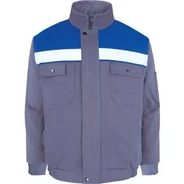 Robalı İş Montu Gri/Saks Mavi - 2XL