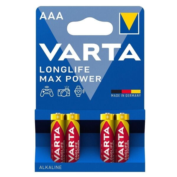 Varta 4703 Longlife Max Power Alkalin AAA İnce Kalem Pil 4'lü Paket