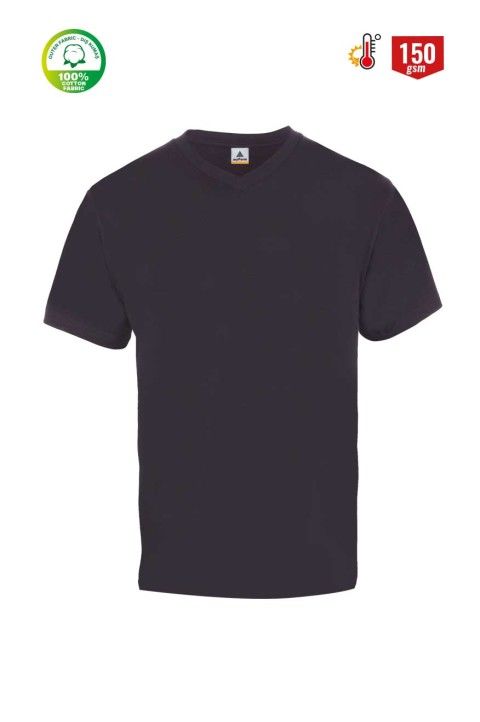 V Yaka Tişört Siyah - XL