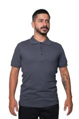 Polo Yaka Likralı Tişört 3XL - Gri