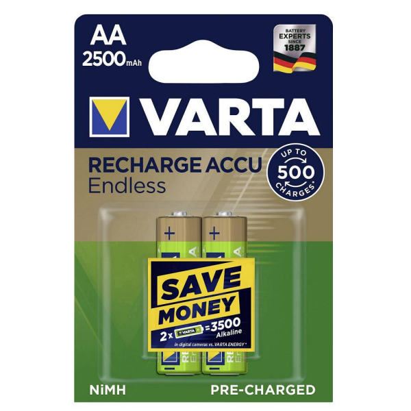 Varta 56686 Endless 2500mAh AA Şarj Edilebilir Kalem Pil 2'li Paket