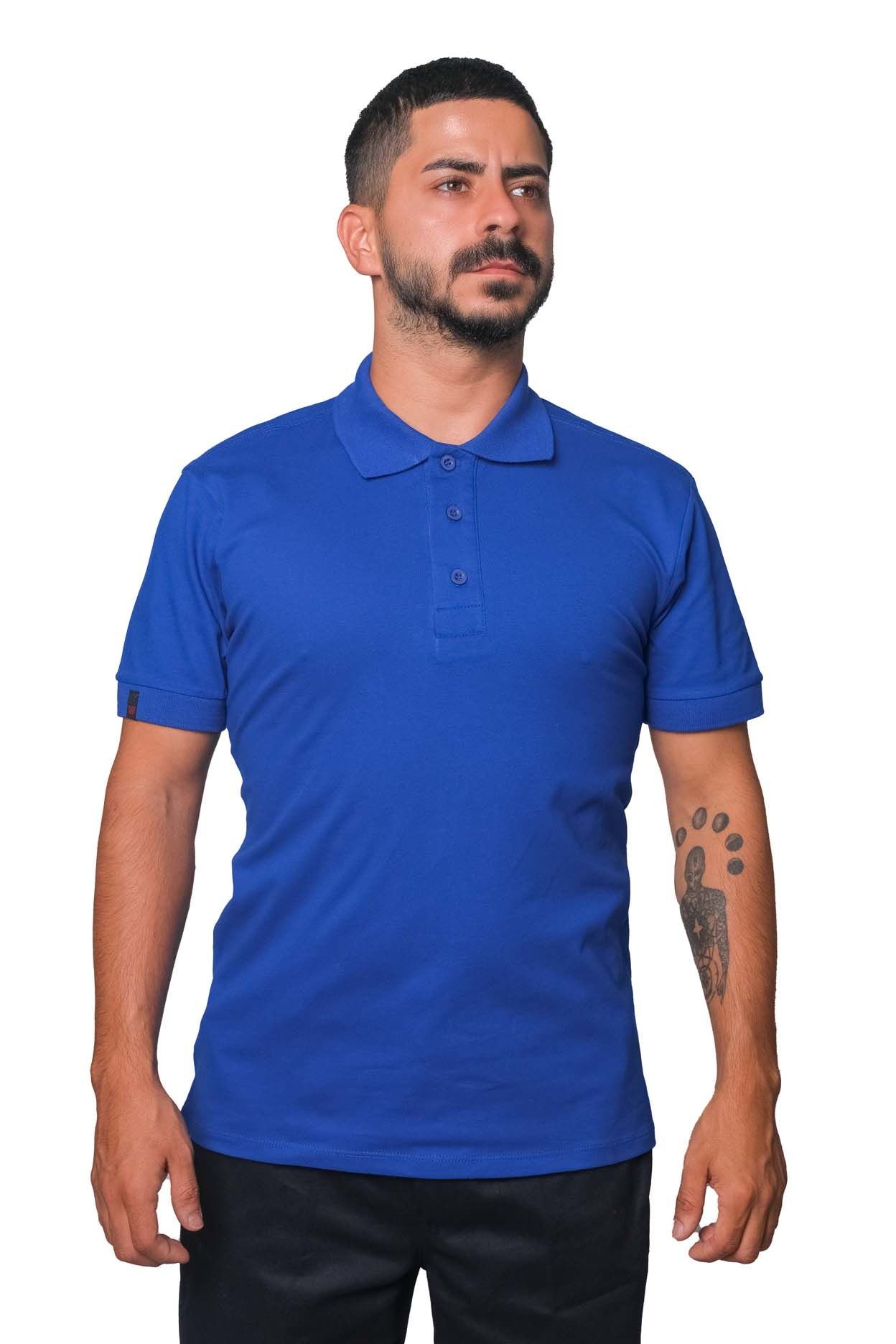 Polo Yaka Likralı Tişört XL - Lacivert