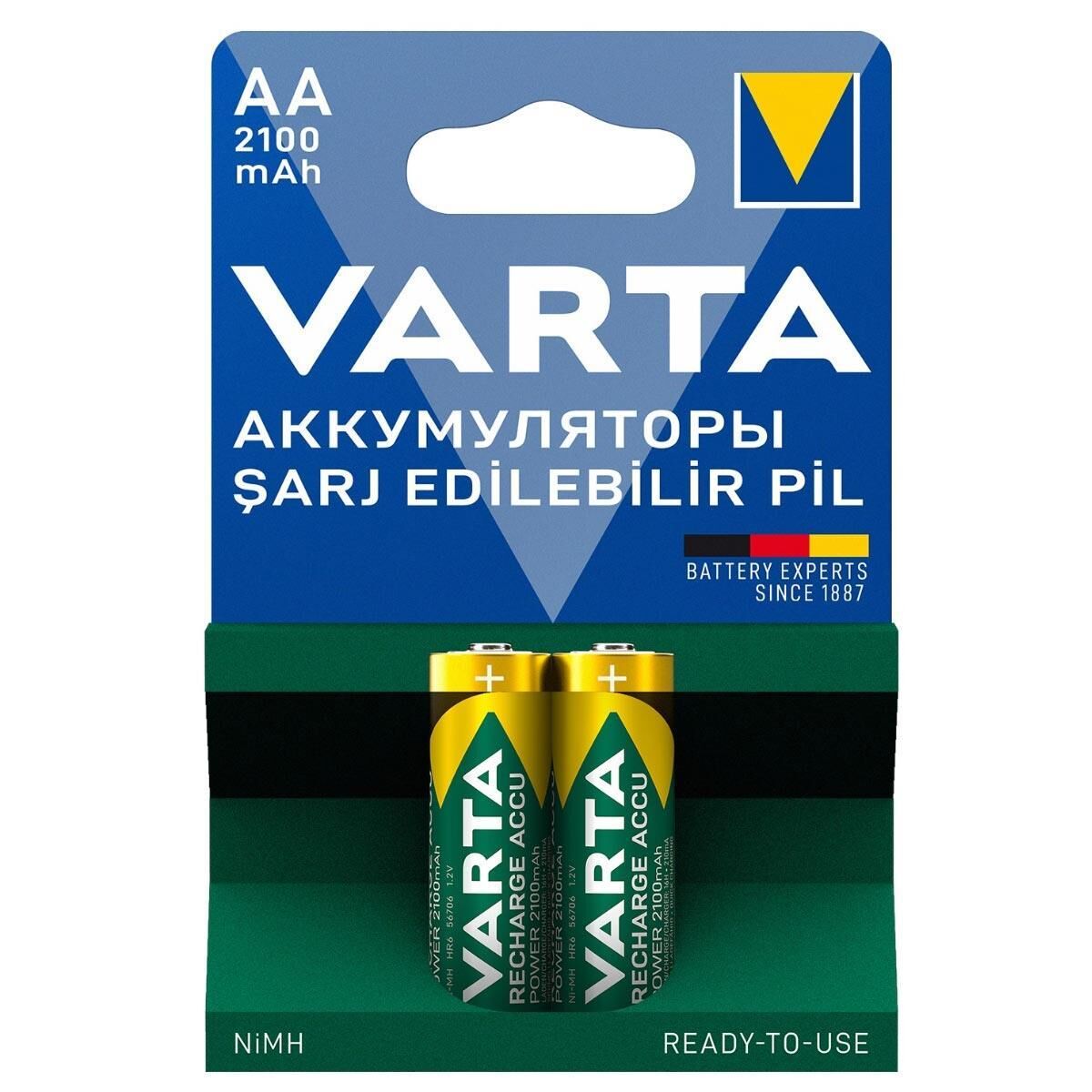 Varta 56706 Power 2100mAh AA Şarj Edilebilir Kalem Pil 2'li Paket TR