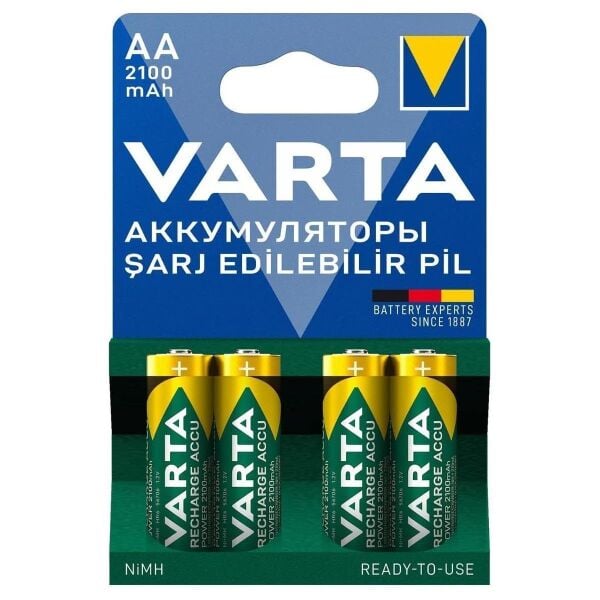 Varta 56706 Power 2100mAh AA Şarj Edilebilir Kalem Pil 4'lü Paket TR