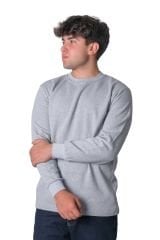 Sıfır Yaka İki İplik Sweatshirt