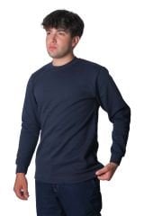 Bisiklet Yaka İki İplik Sweatshirt