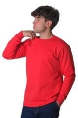 Bisiklet Yaka İki İplik Sweatshirt