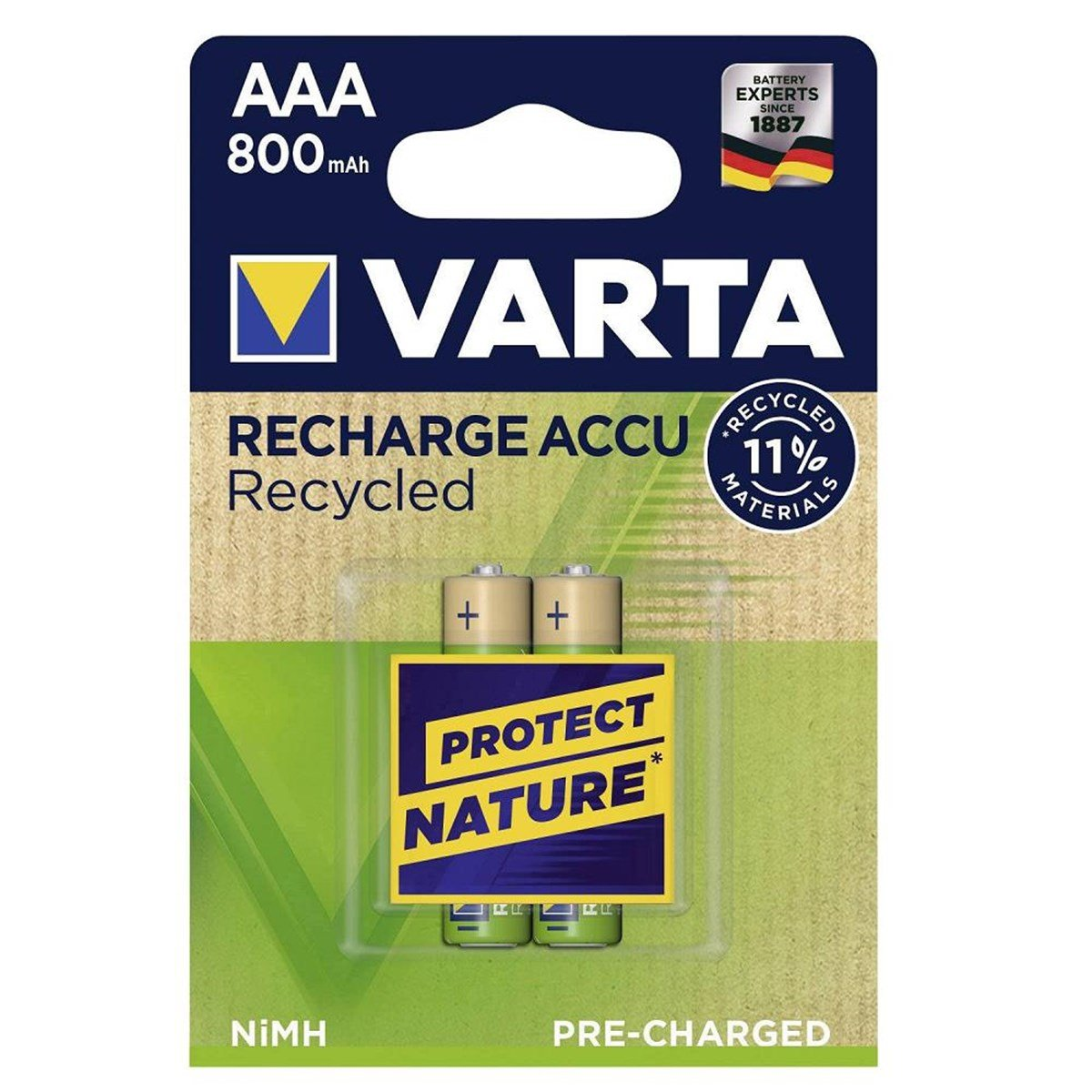 Varta 56813 Recycled 800mAh AAA Şarj Edilebilir İnce Kalem Pil 2'li Paket