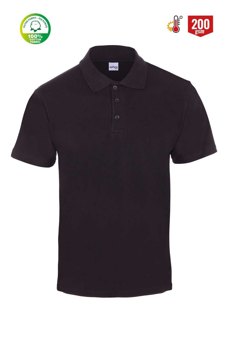 Polo Yaka Pike Tshirt Siyah - S