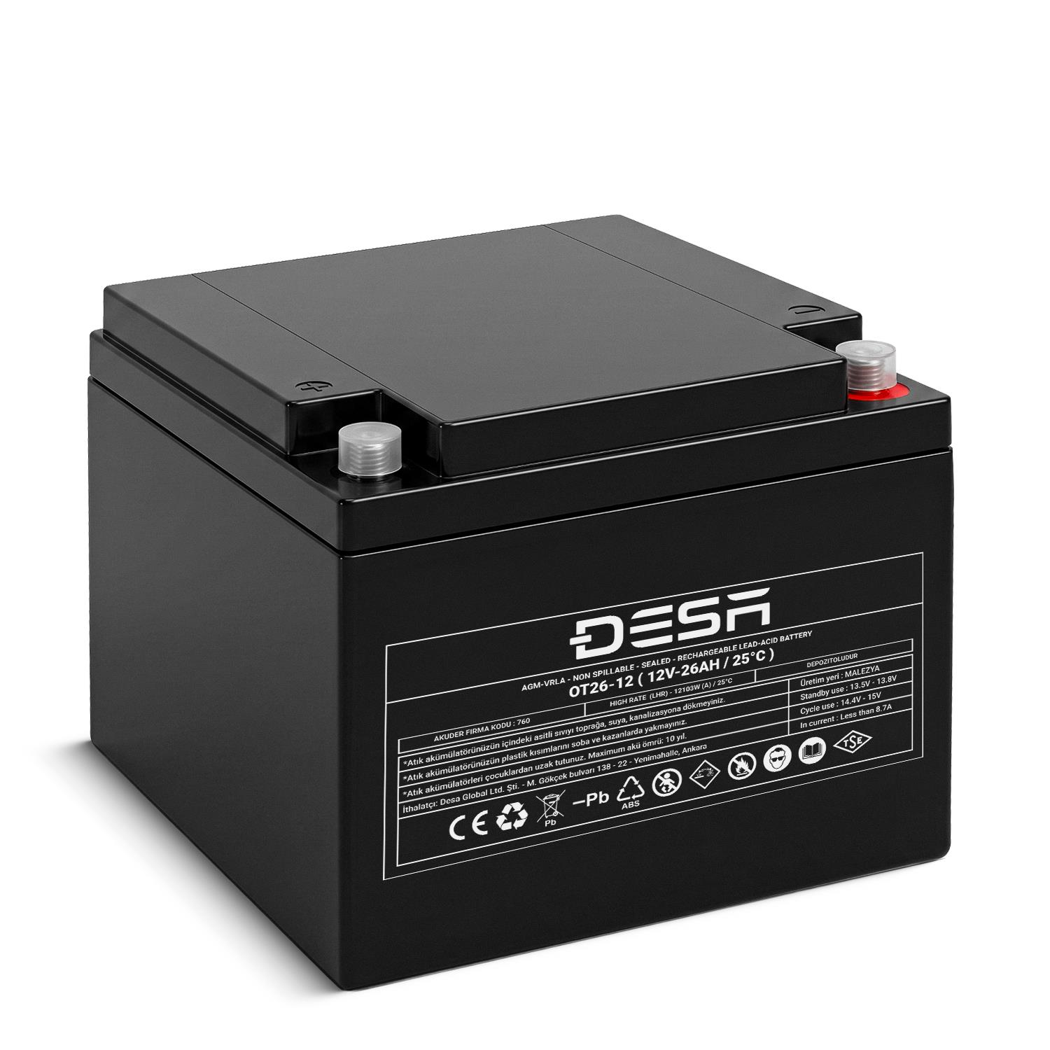 DESA AKÜ DS12-26 12V 26,0 AH