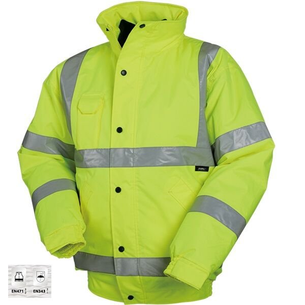 Vizwell VWJK04 300 D Oxford Reflektörlü İçi Kapitoneli Bomber Mont Sarı - M