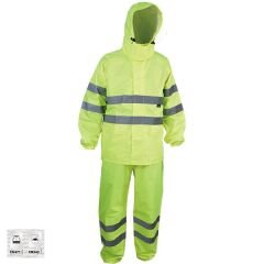 Vizwell VWJK67+68 150D Oxford Reflektörlü Takım Yağmurluk Sarı - 2XL